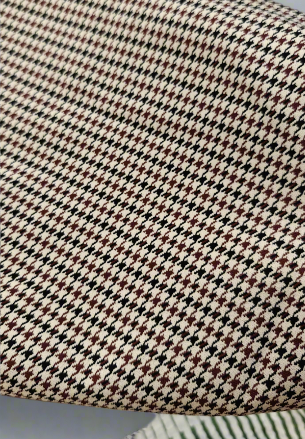 Jersey Pied-de-Poule Beige Bordeaux 150x139cm