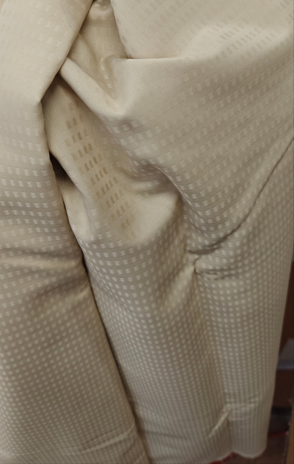 Petits carreaux beige polyester 300x154cm