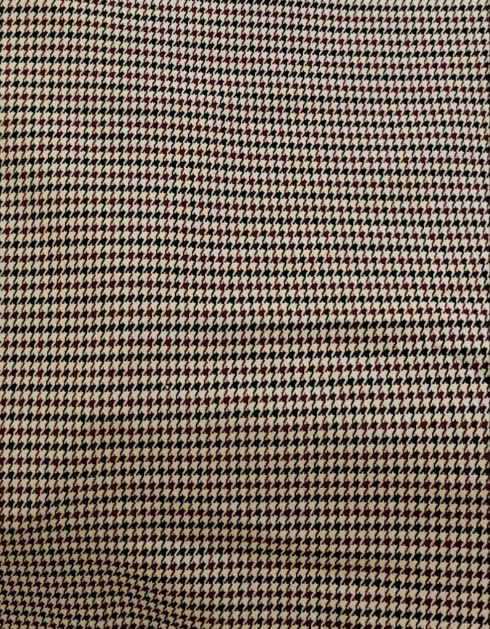 Jersey Pied-de-Poule Beige Bordeaux 150x139cm