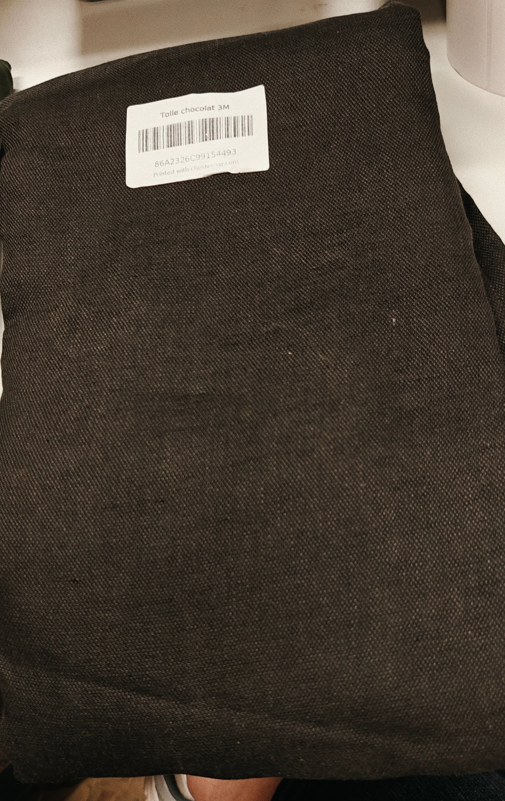Toile Coton et lin chocolat 300x155 cm