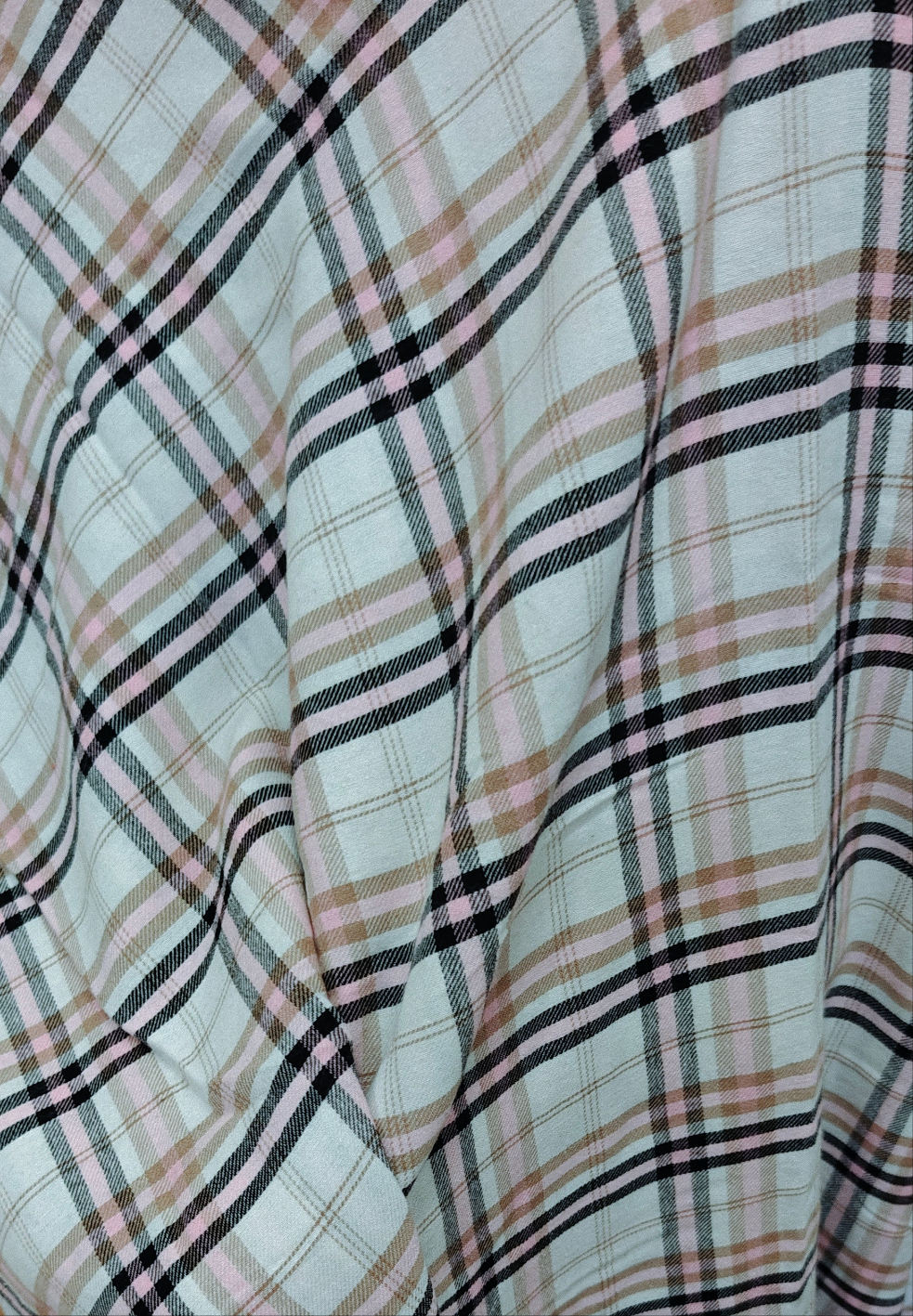 Tissu Vintage à Carreaux Rose 200x140cm