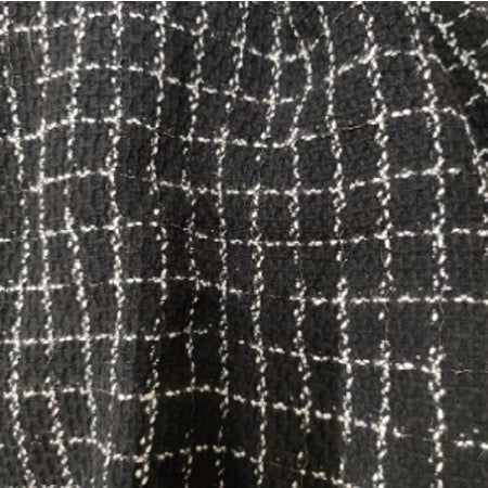 Lainage épais qualité Carreaux blanc noir unique 235x130cm - tissu lainage - Strasbourg Alsace - Autour du Tissu