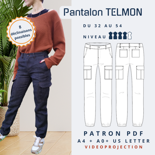 TELMON - Cargo femme - Tailles 32 au 54