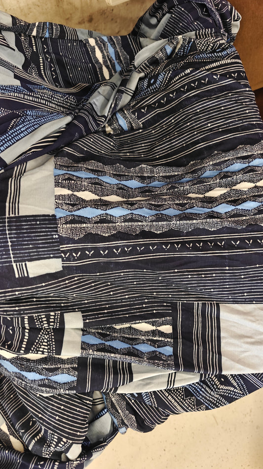 Viscose tribal géométrique bleu marine – ADT117