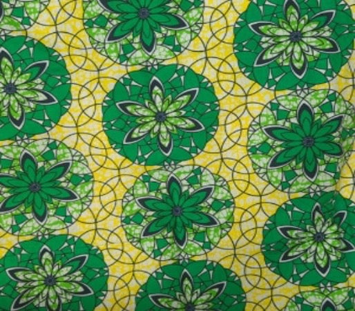 WAX Rosace Verte sur Fond Jaune 536x115cm