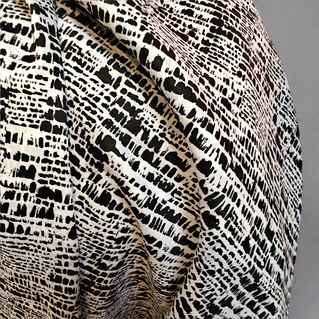 Viscose Graphique Noir Blanc 416x150cm