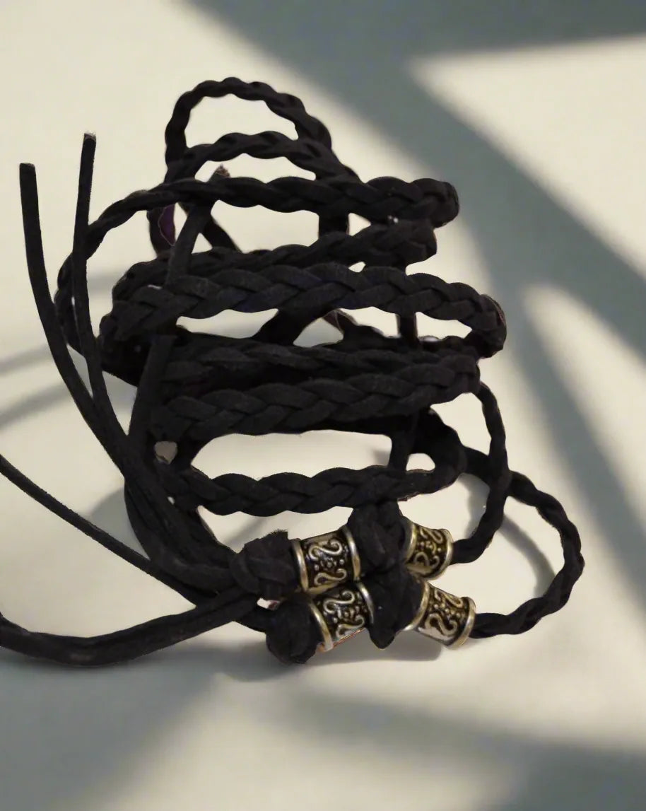 ceinture cordon tresse lacette noir - lacets - strasbourg alsace - autour du tissu