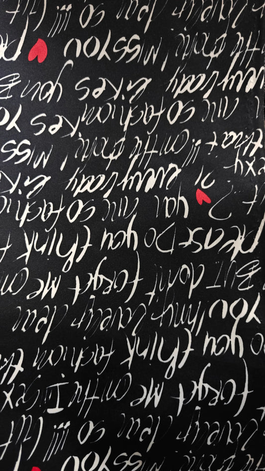 détail — tissu messages amour saint-valentin -au mètre x 15 | autour du tissu strasbourg