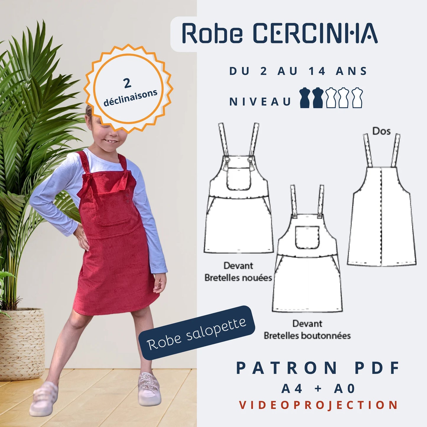 CERCINHA - Robe enfant - Tailles du 2 au 14 ans