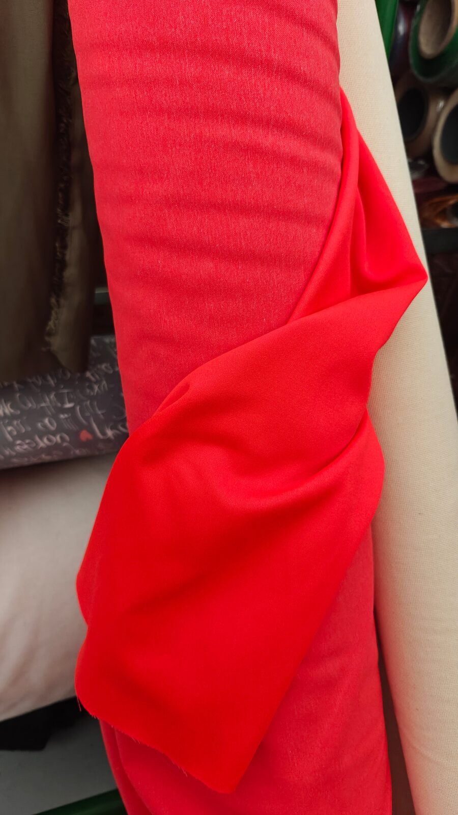 Coton elasthanne corail vif