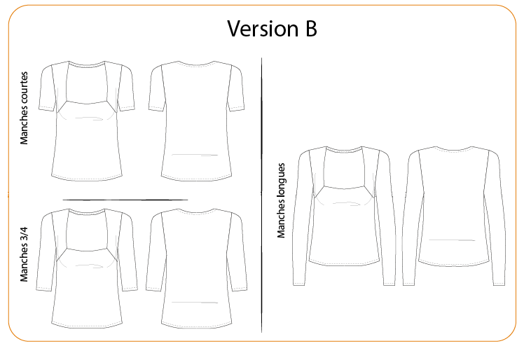 Box Couture Top Zénith : T-shirt col carré modulable 3 versions 32au 52