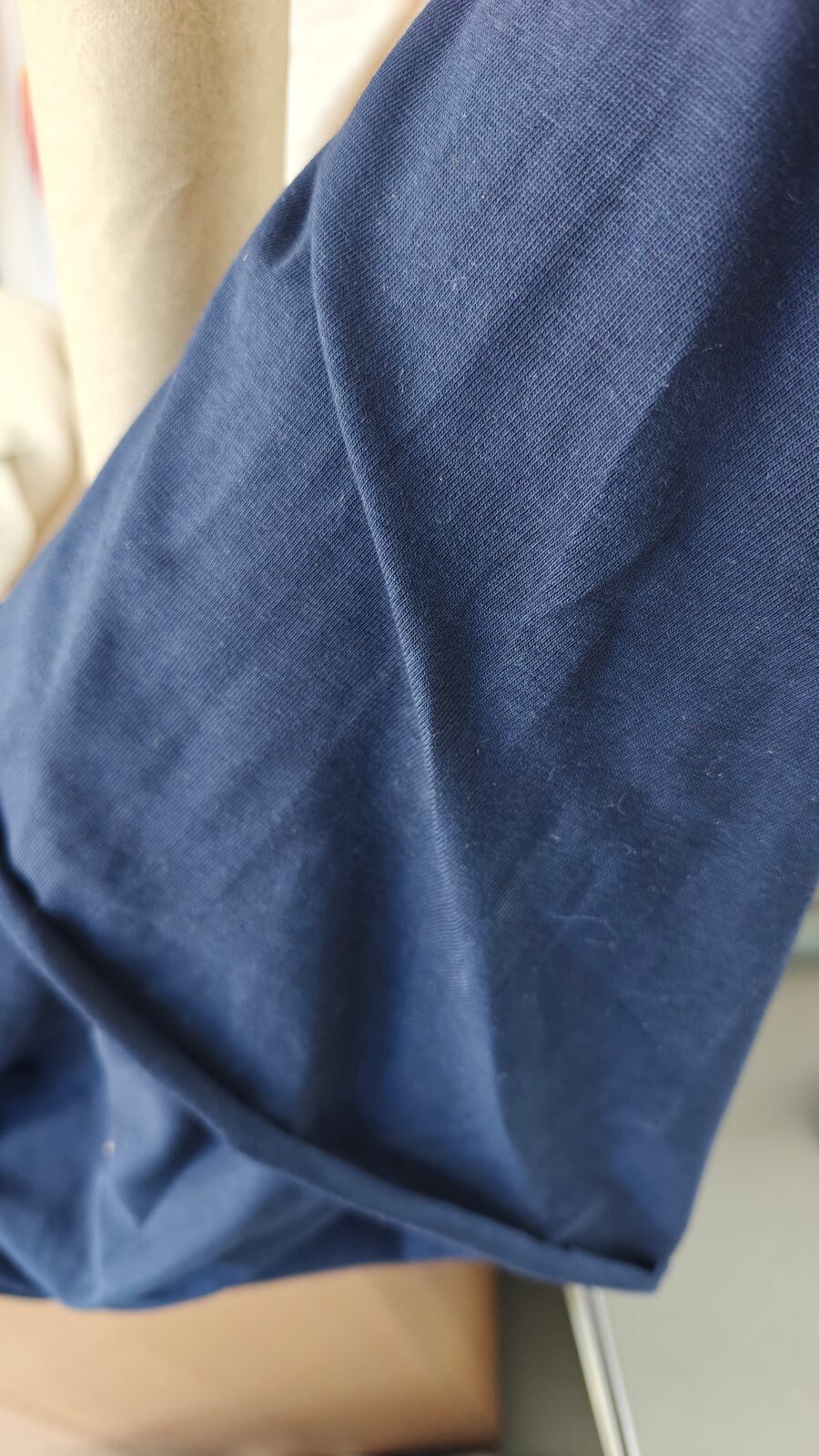 Jersey Fin 100% Coton Bleu Gris Blanc - vue 2