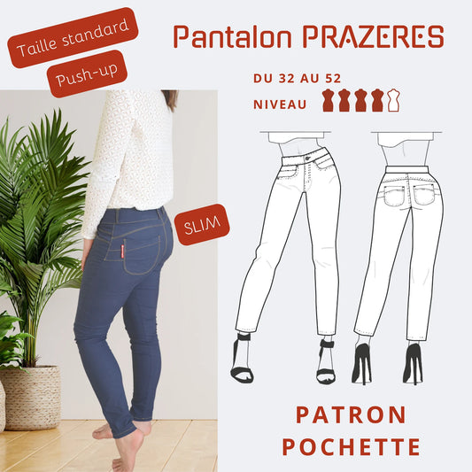 PRAZERES- Pantalon Femme - tailles 34 -> 52