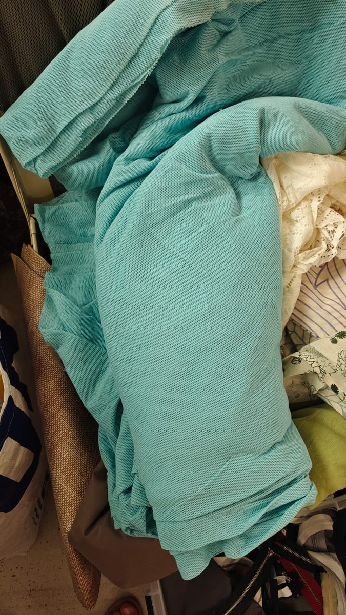 Resille turquoise tissu recupere Alsace