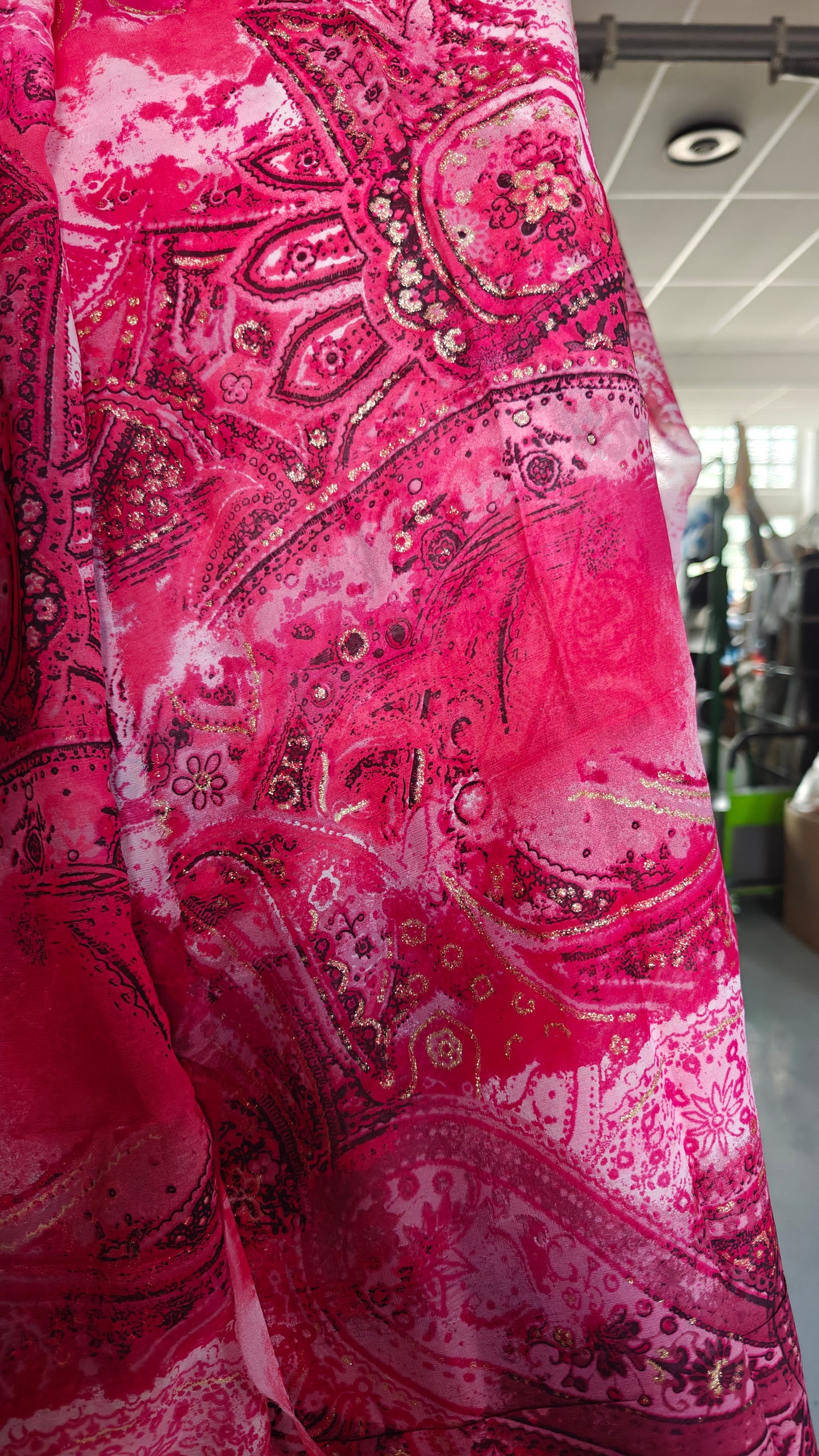 VOILAGE ROSE PAILLETTES 100X140cm
