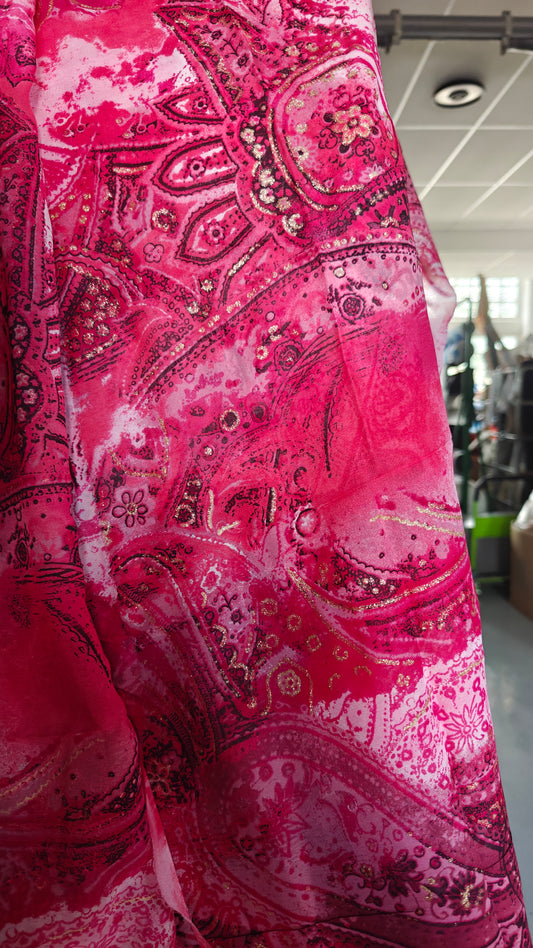 VOILAGE ROSE PAILLETTES 100X140cm