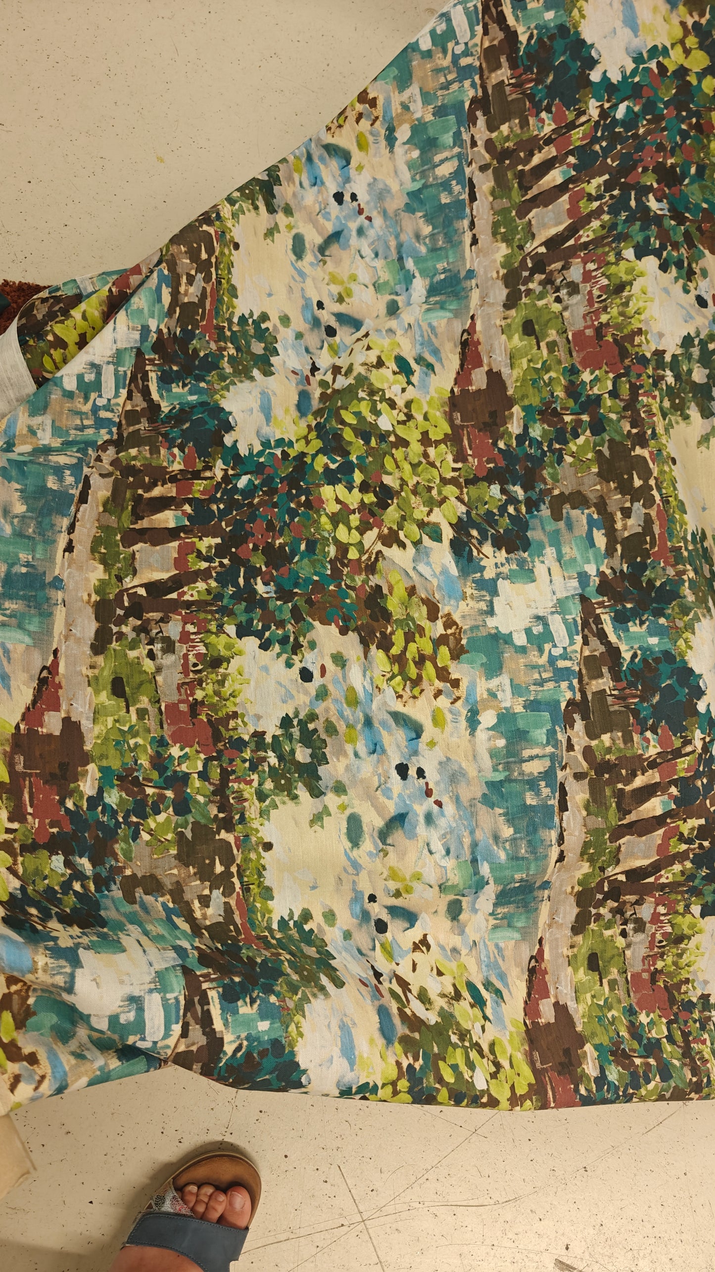 Coton Lin Aquarelle Paysage - 140cm