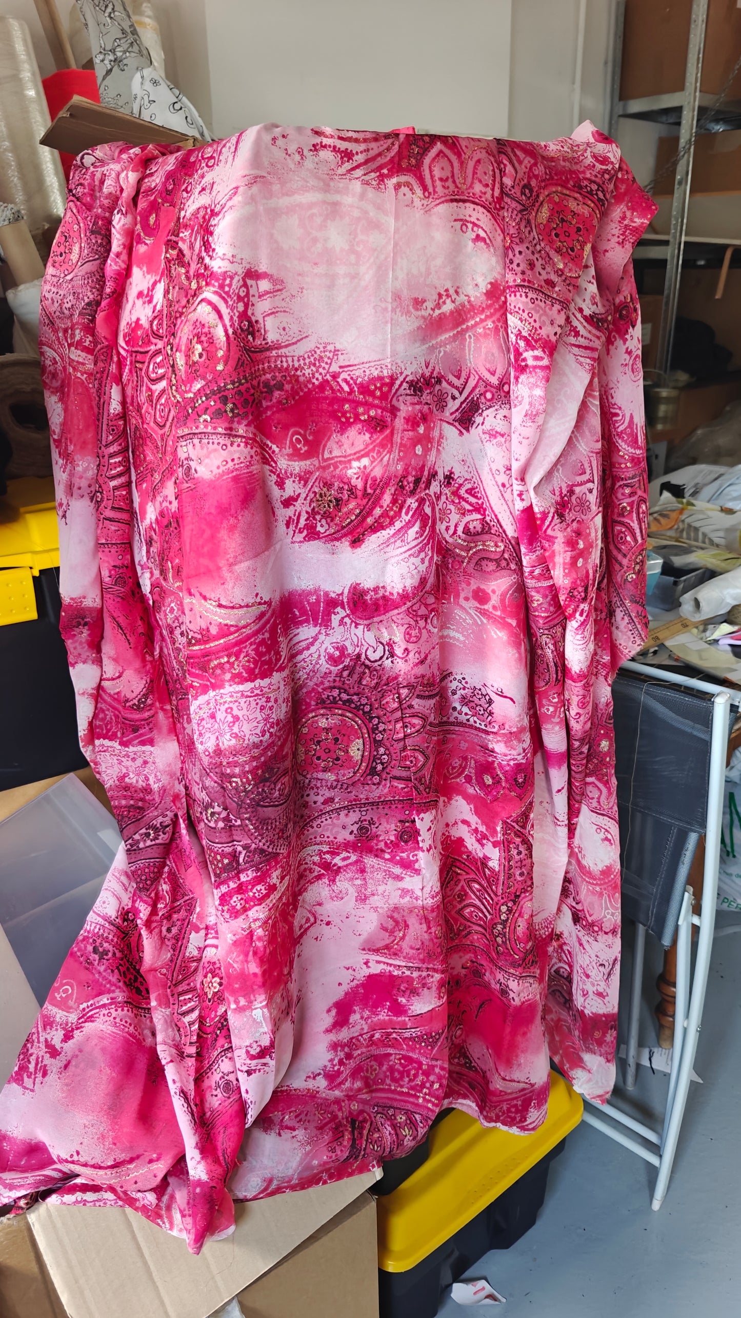 VOILAGE ROSE PAILLETTES 100X140cm