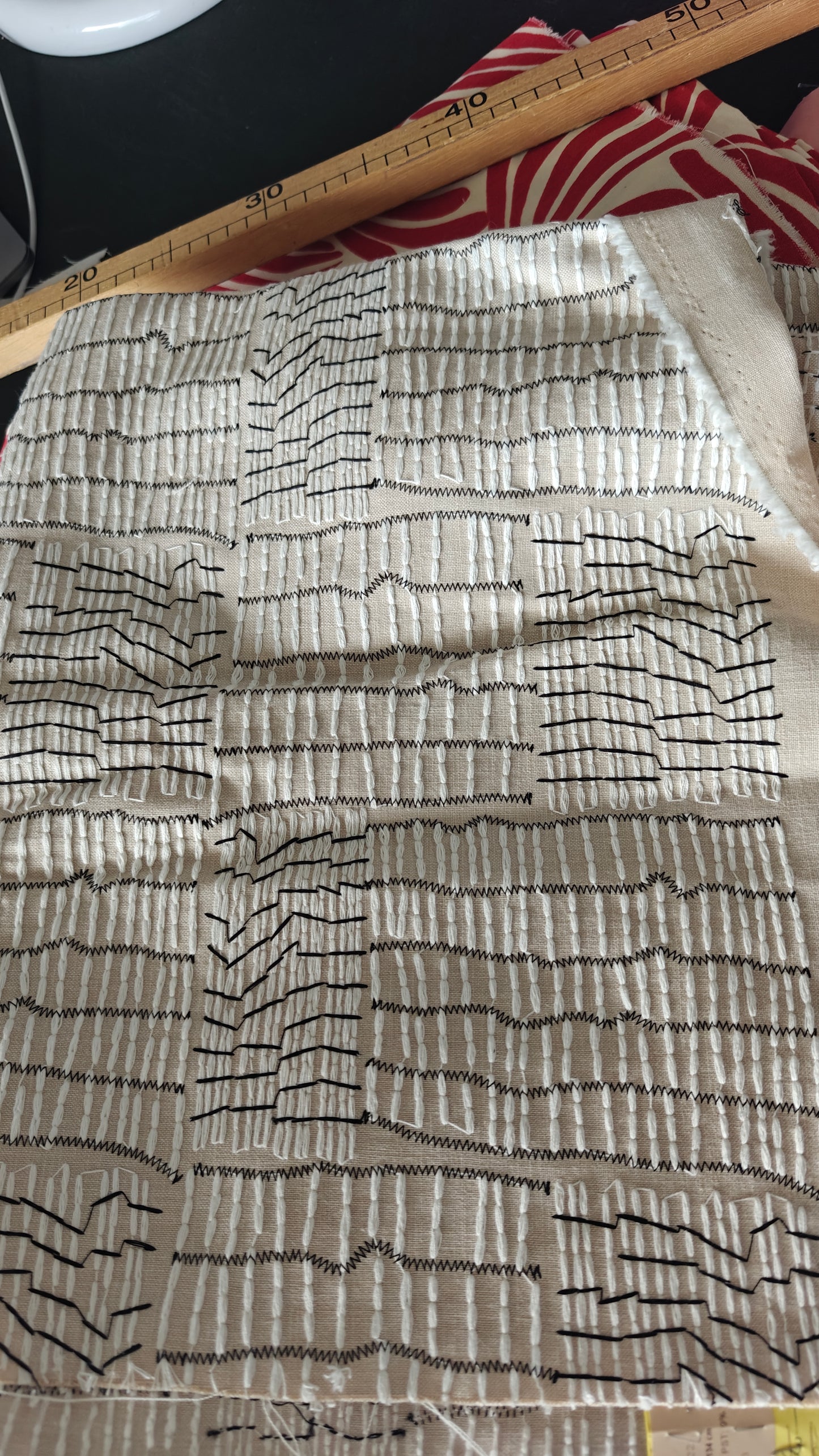 TOILE COTON TEXTURE BRODE 170x140 cm