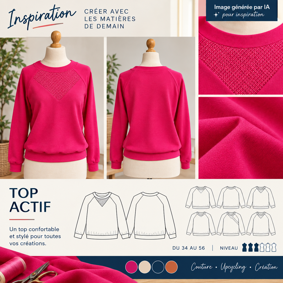 Sweat Jersey Polaire doux au mètre