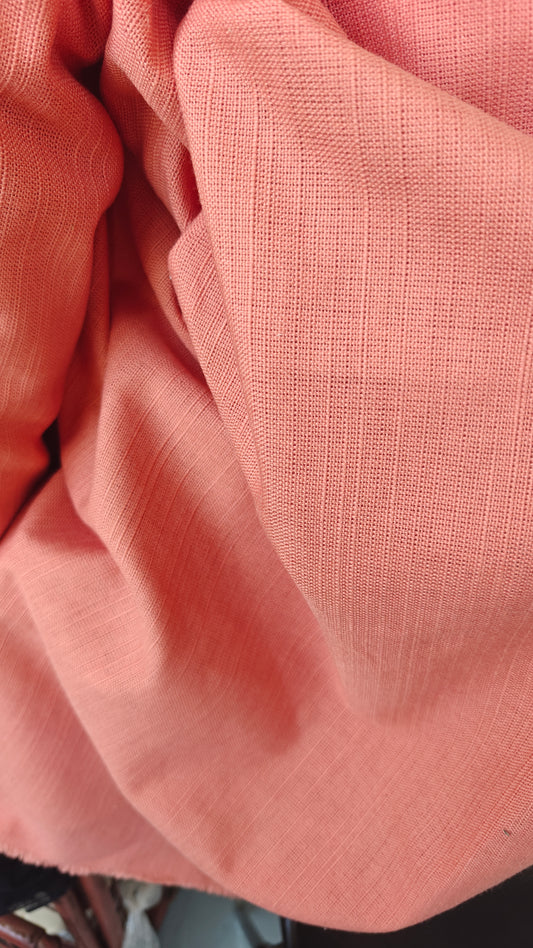 Toile Coton texturée TERRACOTA