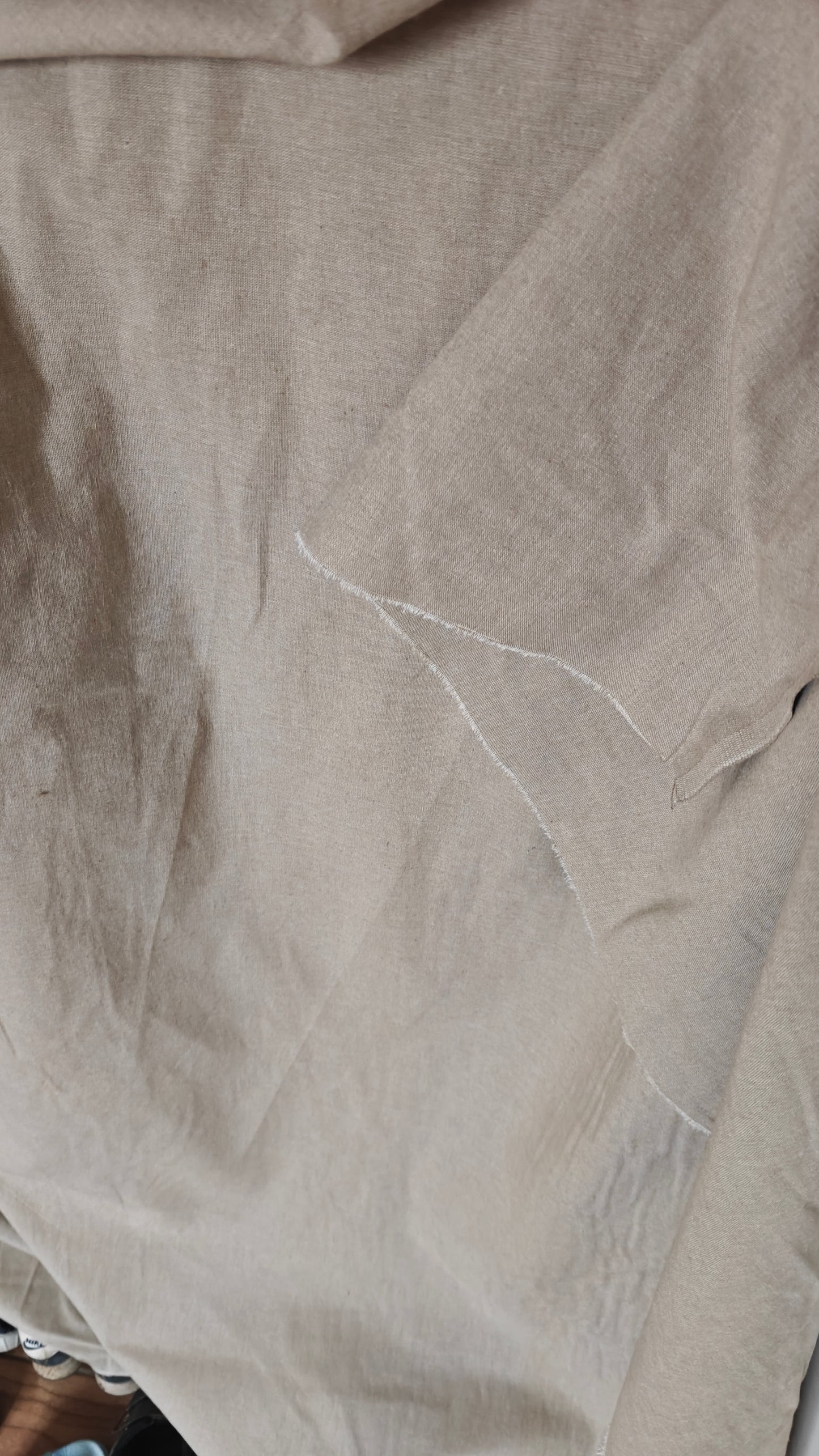 Toile Coton Aspect Lin Naturel au mètre x 165cm — Tissu récupéré des Vosges | Autour du Tissu