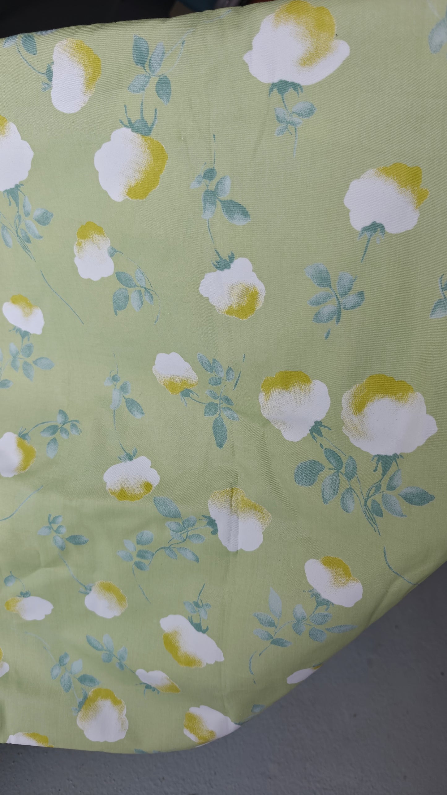 Coton Vert Menthe Fleurs Aquarelle - Destockage