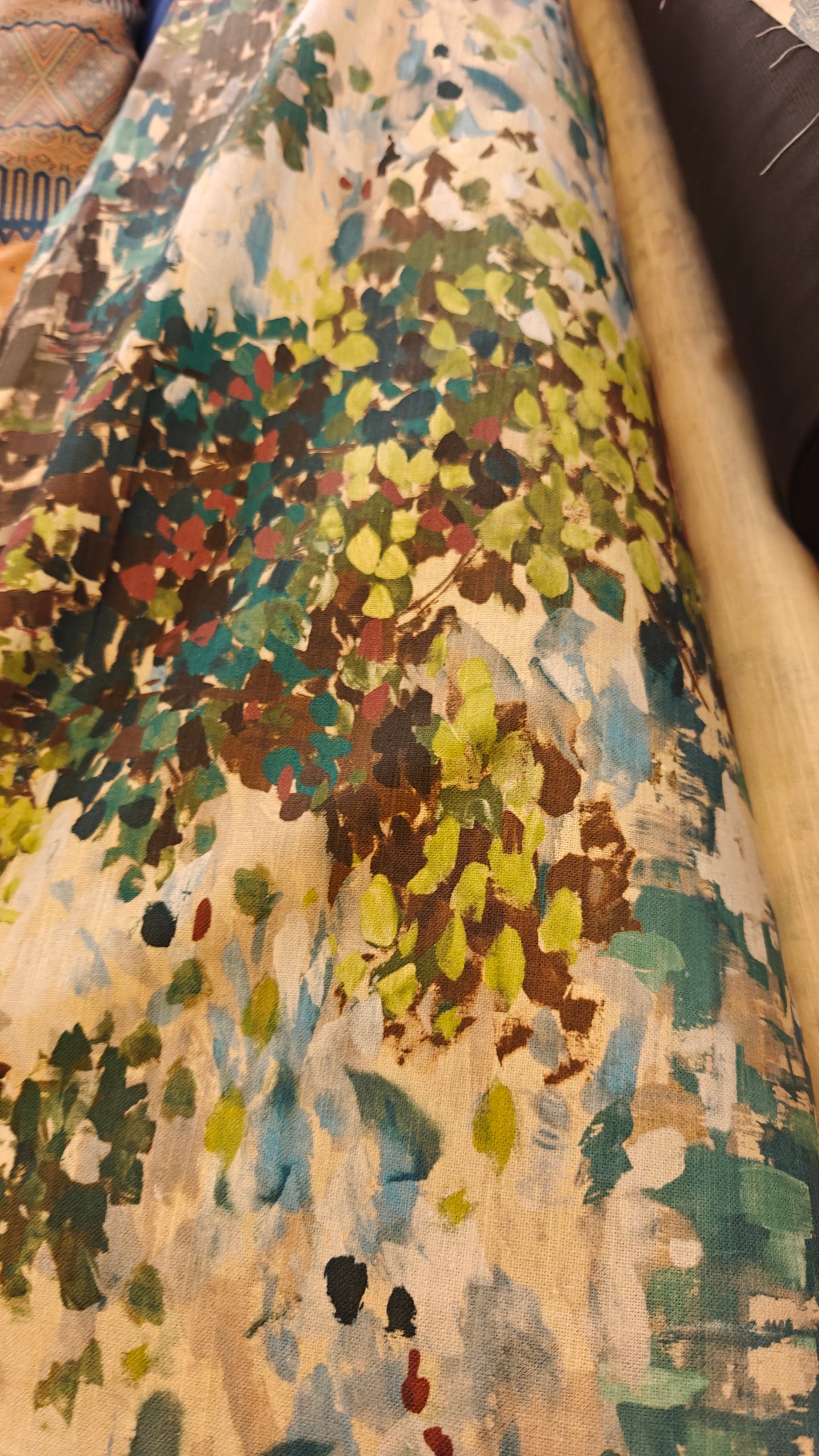Coton Lin Aquarelle Paysage - 140cm
