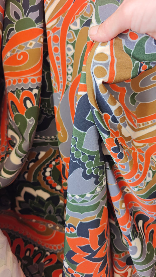 Viscose fluide lourde motif ethnique