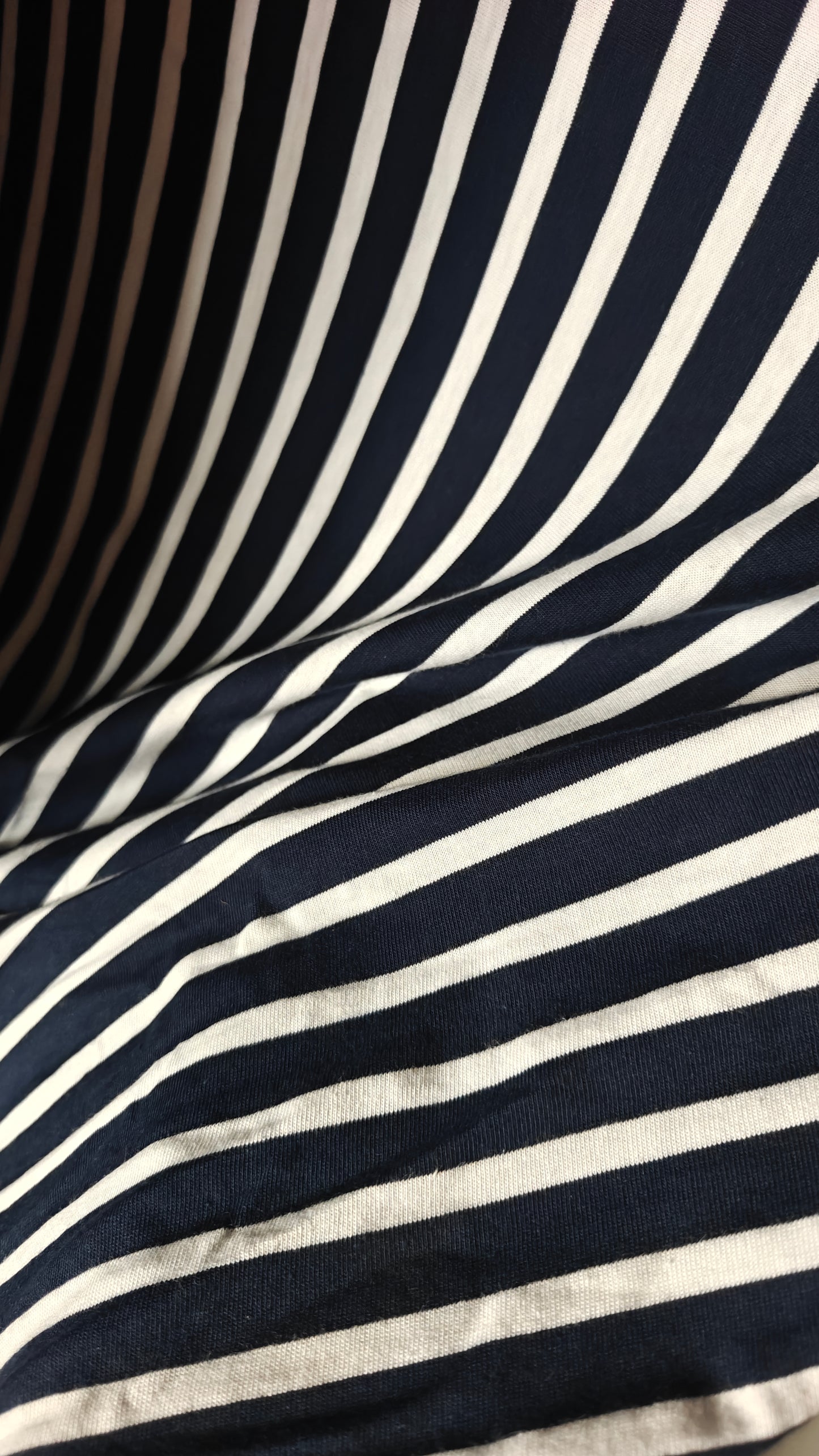 Jersey Marinière Bleu Marine et Blanc 100% Coton — au mètre × 150cm