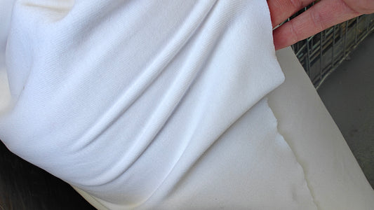 Jersey Fin 100% Coton — Bleu / Gris Chiné / Blanc · au mètre × 150cm | -60%