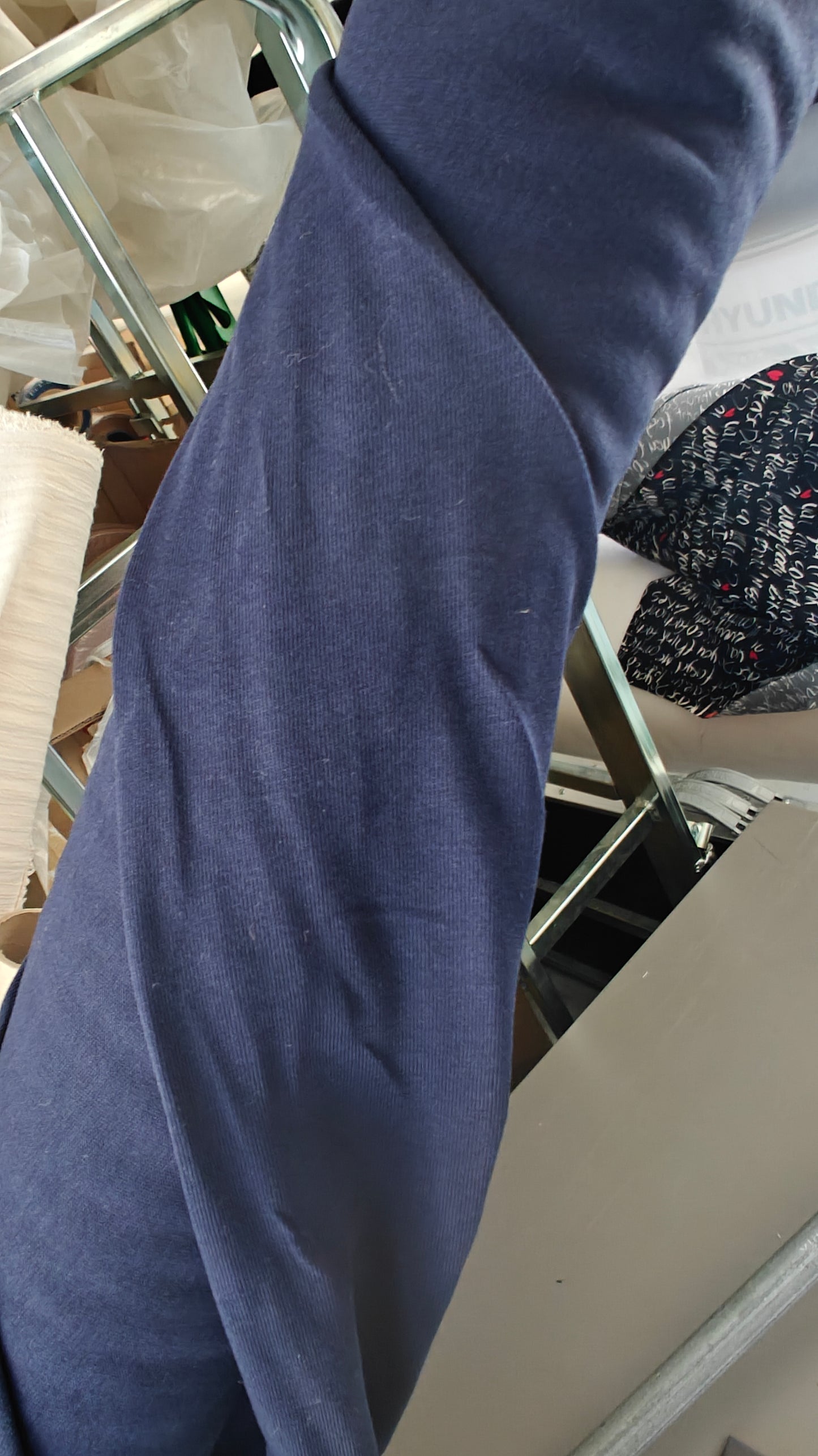 Jersey Fin 100% Coton — Bleu / Gris Chiné / Blanc · au mètre × 150cm | -60%