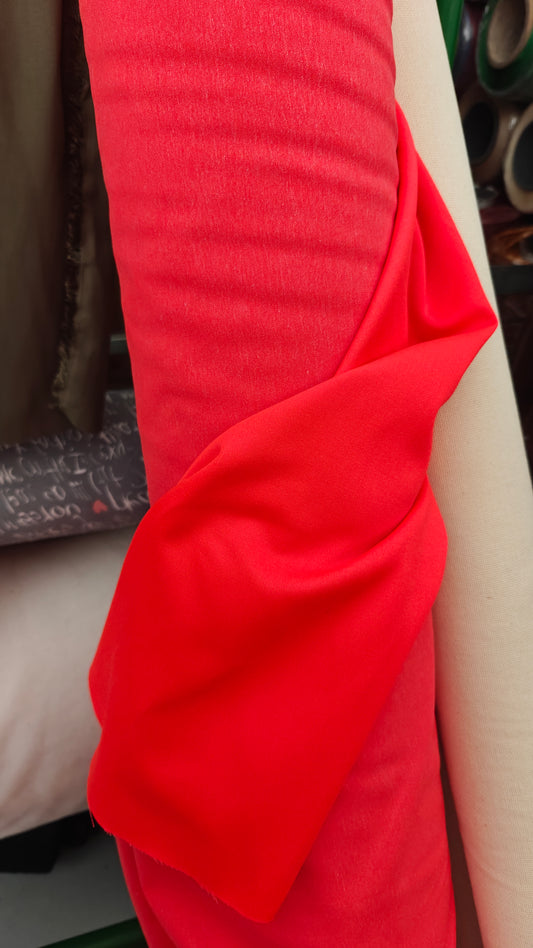Coton élasthanne corail vif