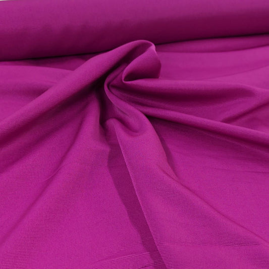 Jersey Côtelé Polyester Rose Fuchsia - Coupon 150x145cm