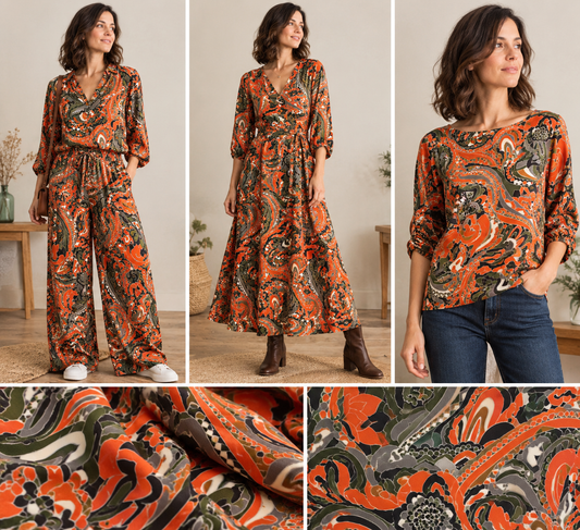 Viscose fluide vintage au mètre