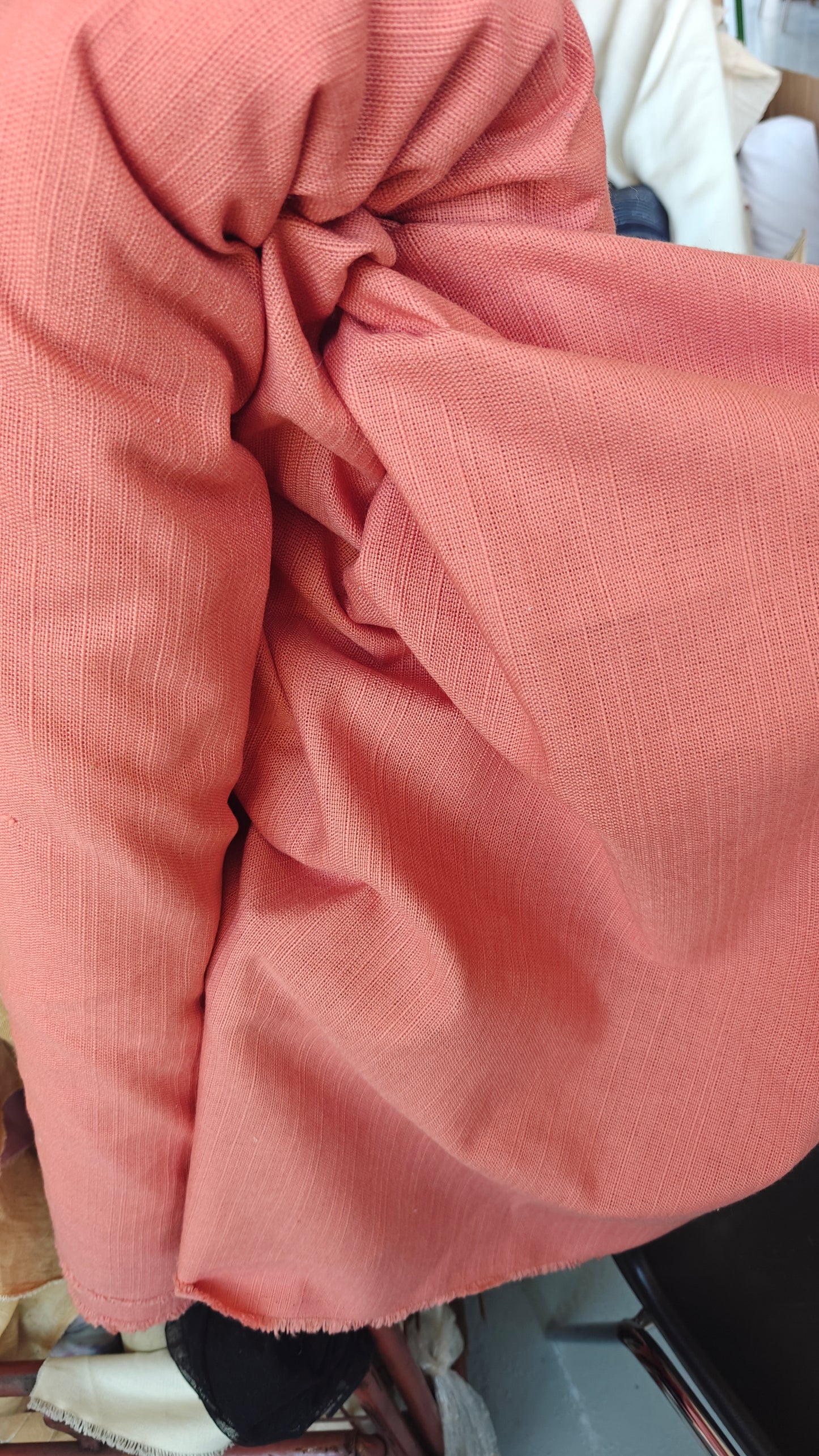 Toile Coton texturée TERRACOTA