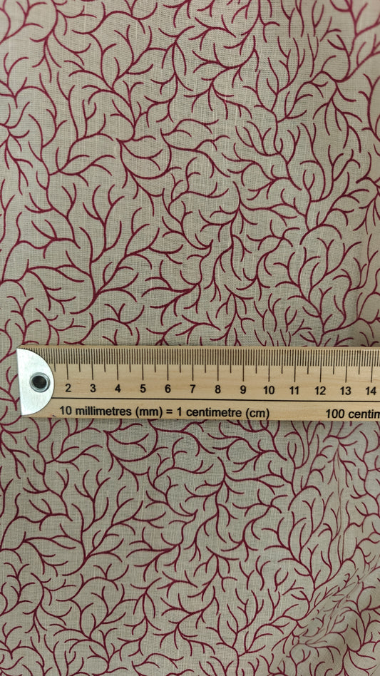 Coton Arabesques Bordeaux Ecru - 150 cm