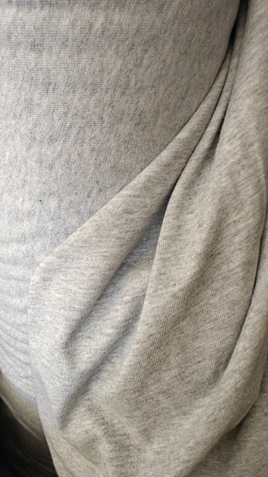 Jersey Fin 100% Coton — Bleu / Gris Chiné / Blanc · au mètre × 150cm | -60%
