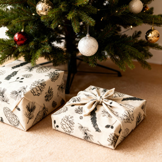 Furoshiki Coton Bio 41x41cm - Emballage Cadeau Réutilisable - Lot de 2 à 24 Pièces - 6 Coloris