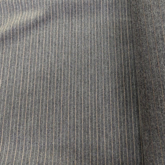 Tissu Tailleur Laine Coton Gris Rayé - Coupon 180x150 cm Alsace