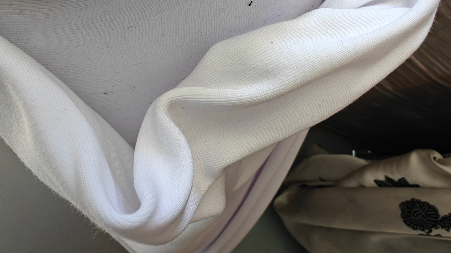 Jersey Fin 100% Coton — Bleu / Gris Chiné / Blanc · au mètre × 150cm | -60%
