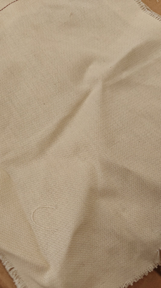 Toile Coton Bio Écru 225g/m² - Fabrication Vosges - Qualité Exceptionnelle - Laize 180cm au mètre