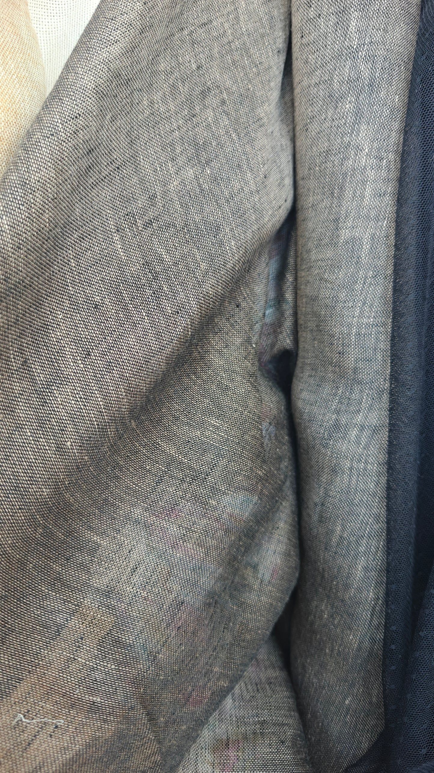 VOILE LIN GRIS CHINE COUPON 208x 150cm