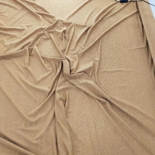 Jersey Lurex Camel Brillant 250x140cm – Robe Soirée & Déguisement | Autour du Tissu