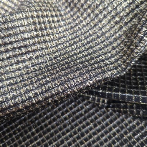 Tissu pour Ameublement ou Sac Noir Doré Carreaux 92x140cm