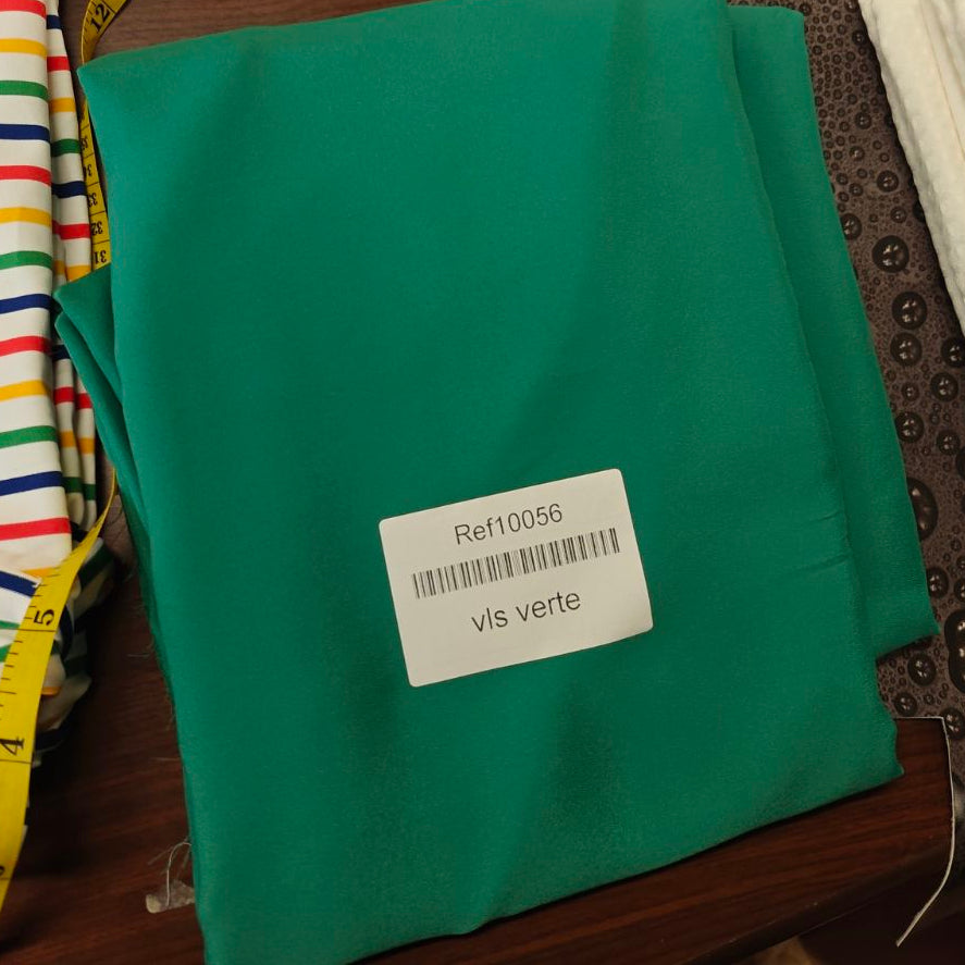 Coupon Viscose Fluide Verte : 300x140cm , Fin de série Alsace