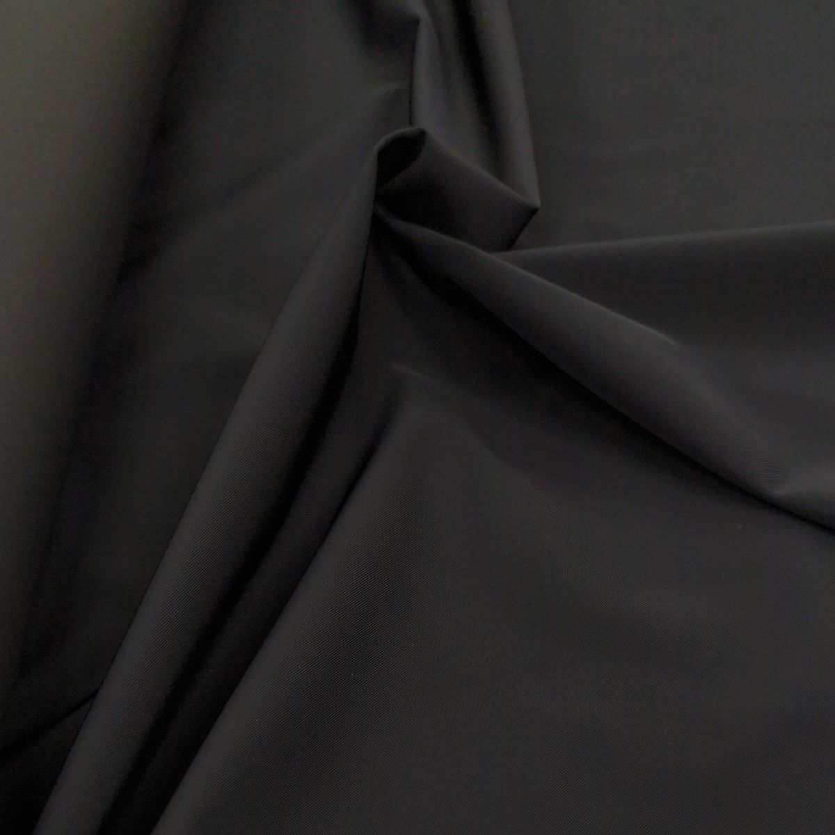 Toile enduite noire stretch sergé, coupon 100 x 140 cm