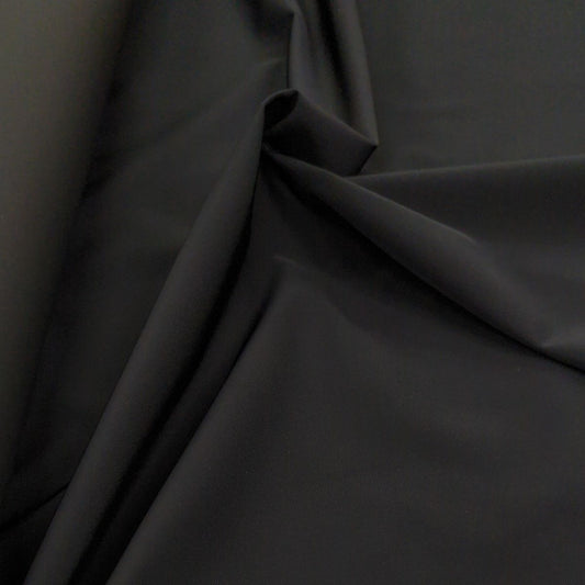 Toile enduite noire stretch sergé, coupon 100 x 140 cm