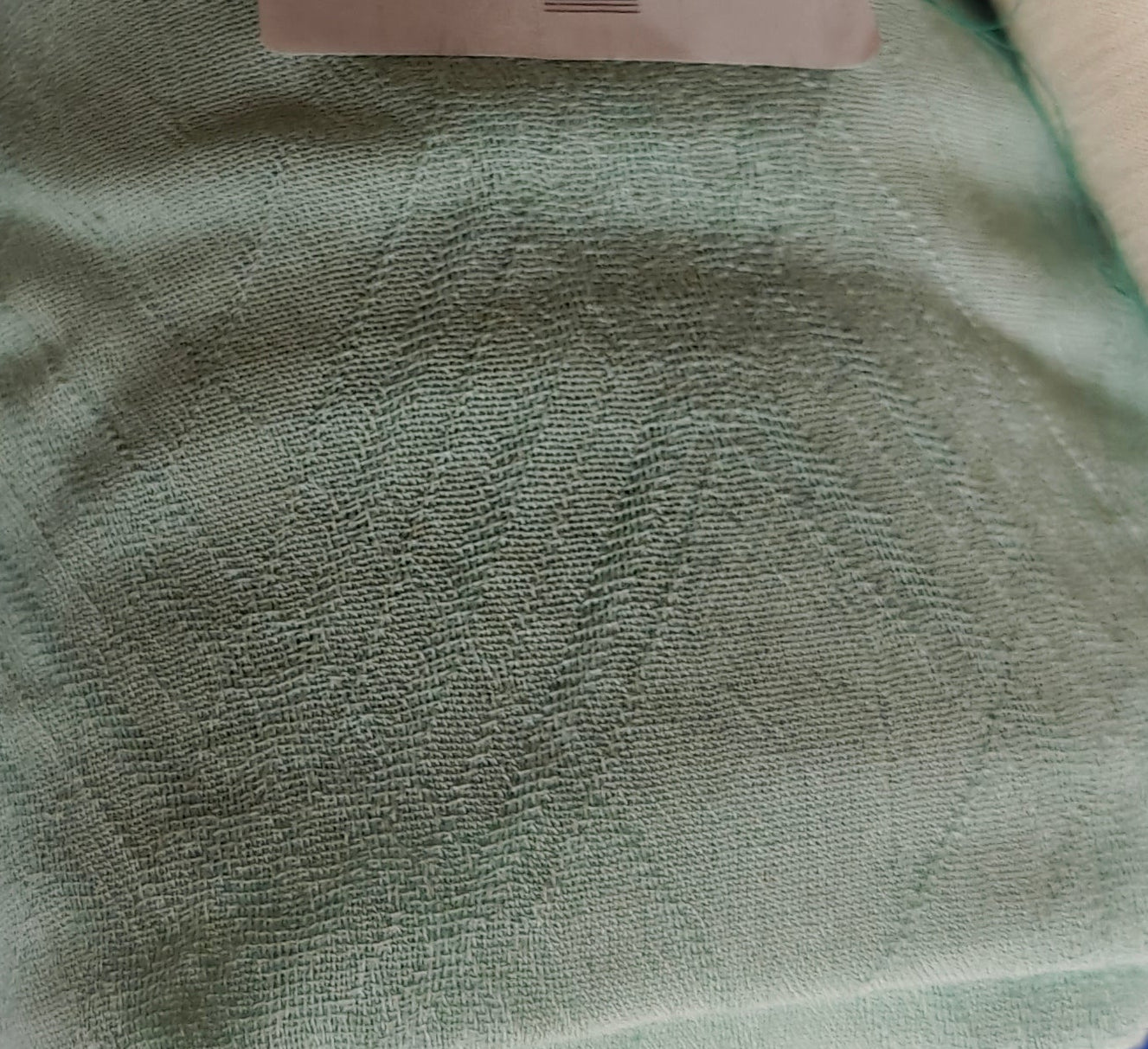 Coton fluide chevron vert d'eau 300×140 cm – Coupon Strasbourg