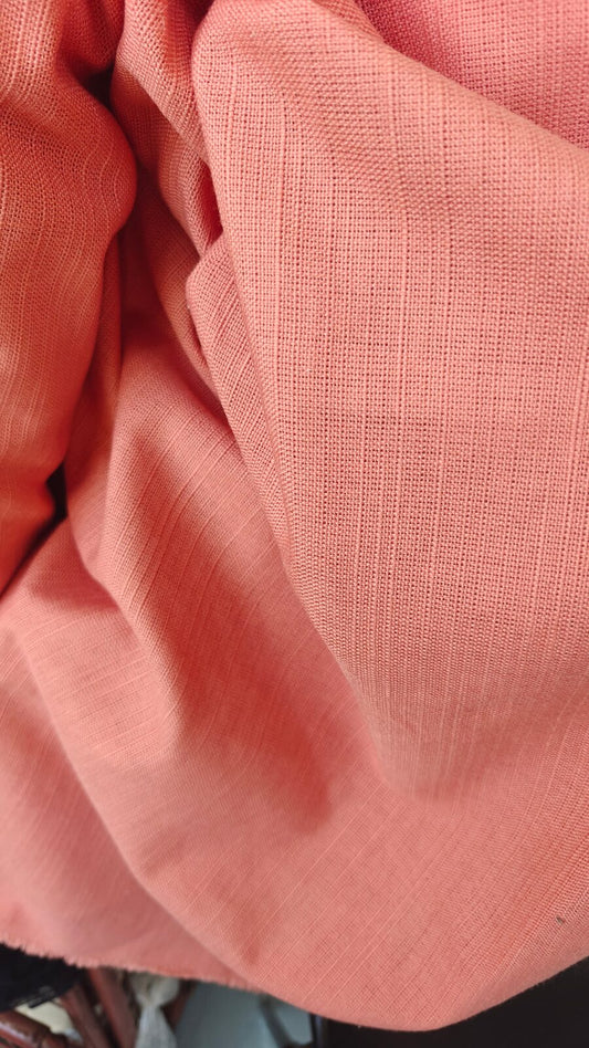 Toile coton texturee terracota - vue 1